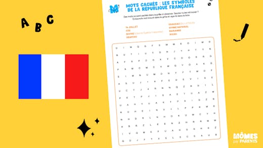 Mots cachés EMC : les symboles de la République Française