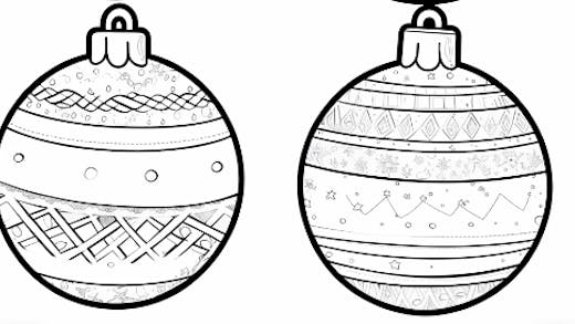 Coloriage à imprimer : les boules de Noël