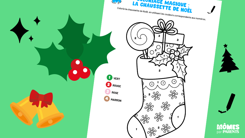 Plongez dans l'ambiance des fêtes avec ce coloriage magique à