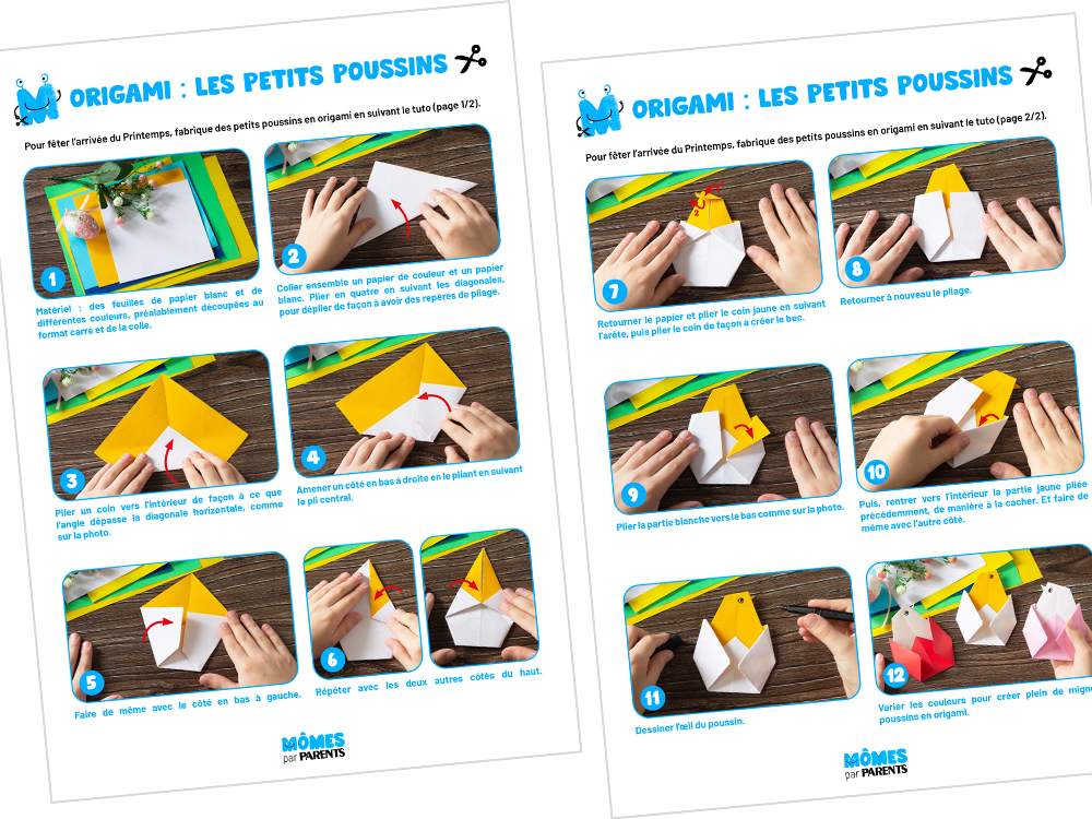 Origami : réalisez d'adorables poussins en papier | MOMES