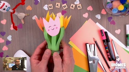 Vidéo - Replay - Mômes Part en Live - bouquet de fleurs en papier pour fête des mères